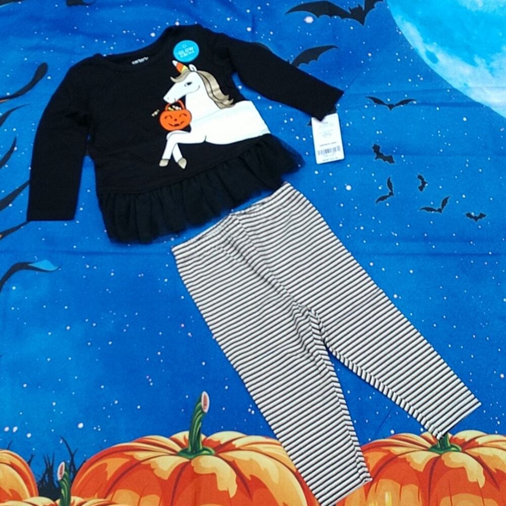 NWT Carter's Glow in the Dark Unicorn Tunic & Leggings